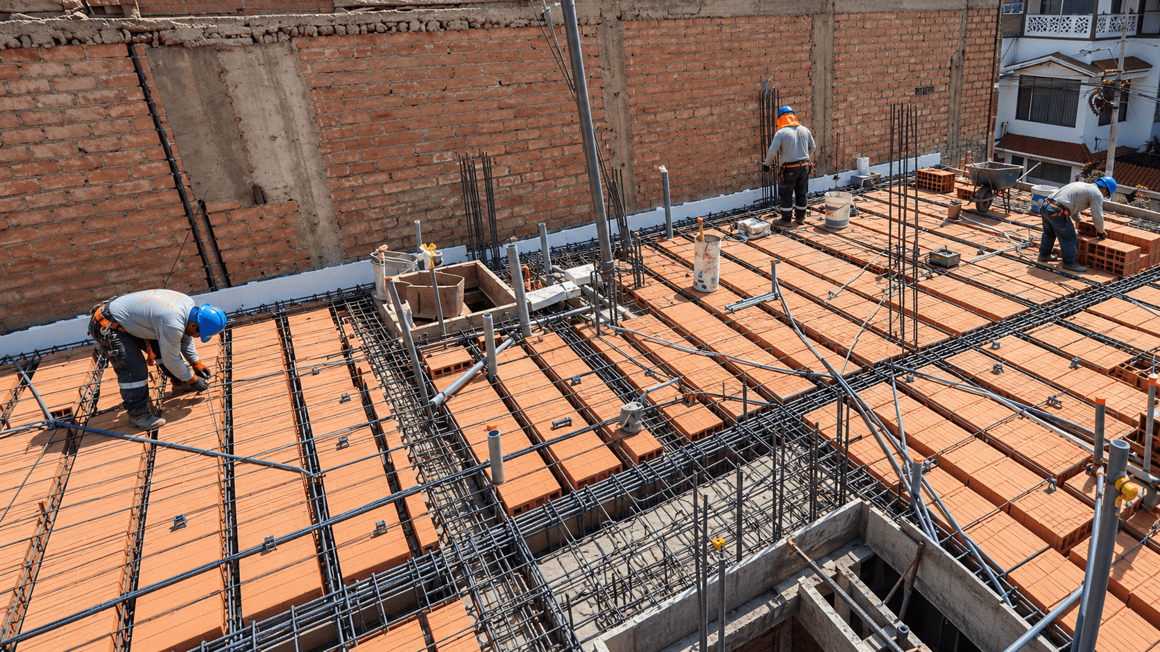Armado de losa aligerada en proyecto multifamiliar en Comas, Lima